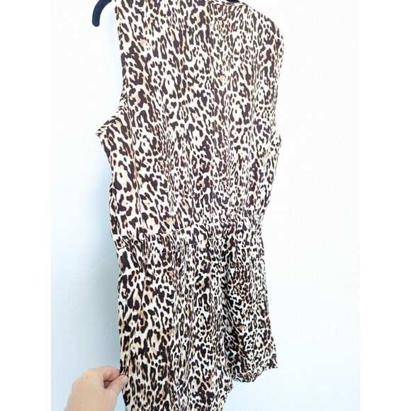 Banana Republic Brown Leopard Print Romper Women's 14 - Picture 11 of 13